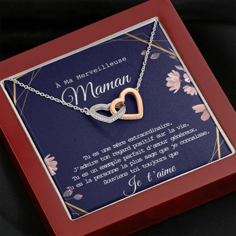 ONEMOM • Collier Déclaration Maman Double Cœur