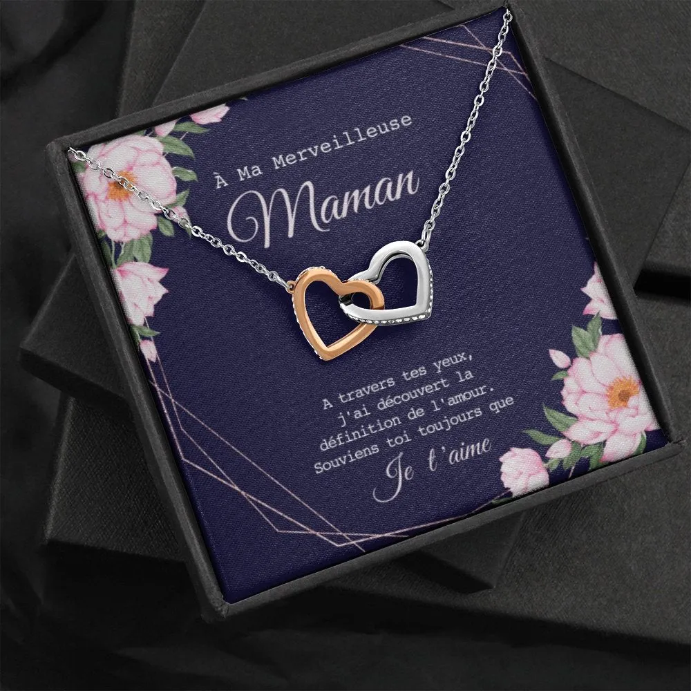 ONEMOM • Collier Déclaration Maman Double Cœur