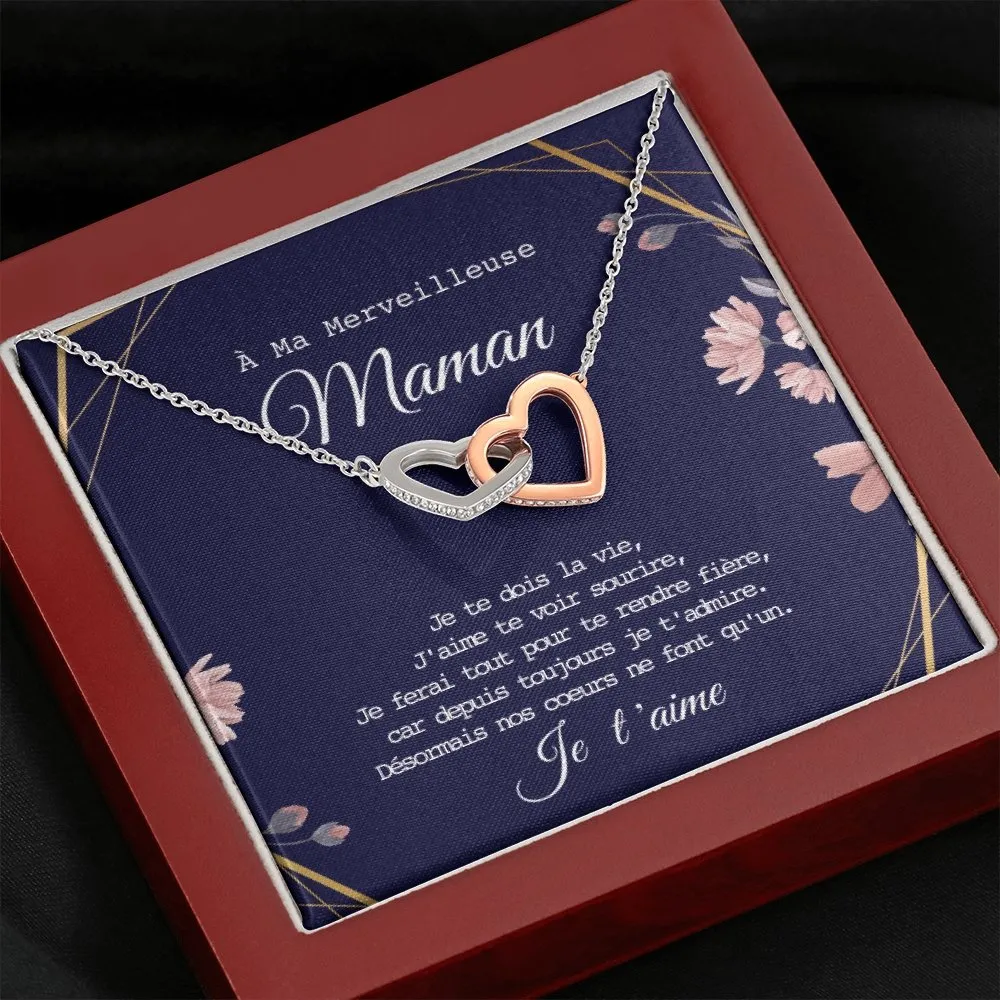ONEMOM • Collier Déclaration Maman Double Cœur