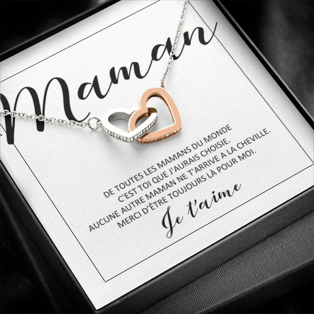 ONEMOM • Collier Déclaration Maman Double Cœur
