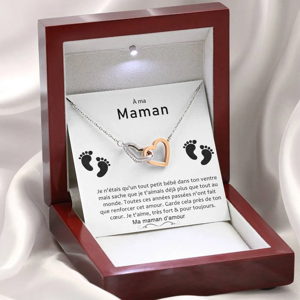 ONEMOM • Collier Déclaration Maman Double Cœur