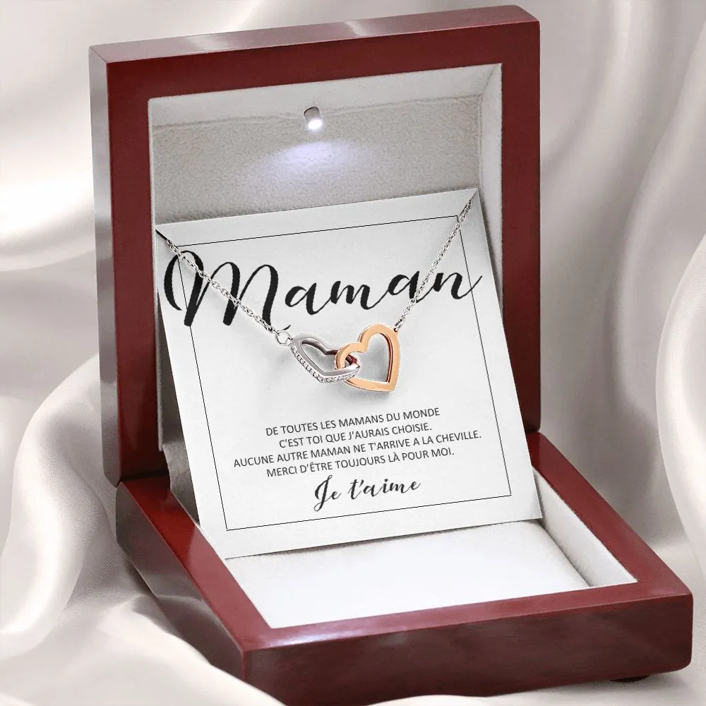 ONEMOM • Collier Déclaration Maman Double Cœur