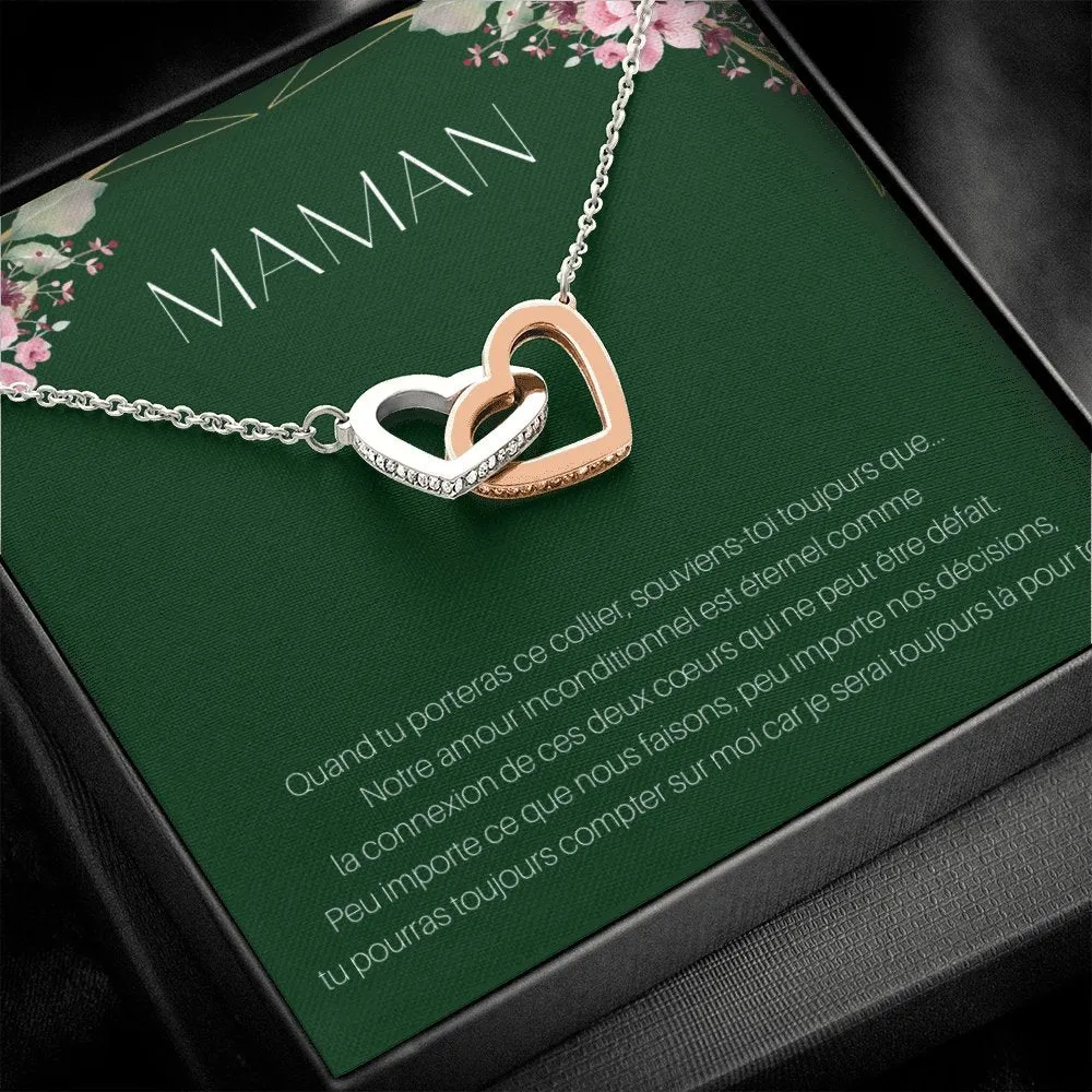 ONEMOM • Collier Déclaration Maman Double Cœur