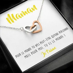 ONEMOM • Collier Déclaration Maman Double Cœur