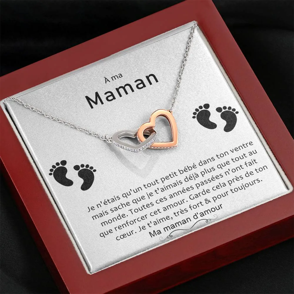 ONEMOM • Collier Déclaration Maman Double Cœur