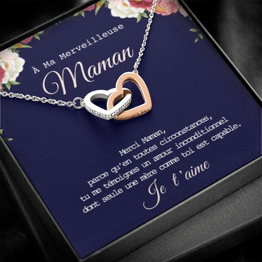 ONEMOM • Collier Déclaration Maman Double Cœur