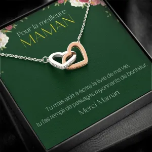 ONEMOM • Collier Déclaration Maman Double Cœur