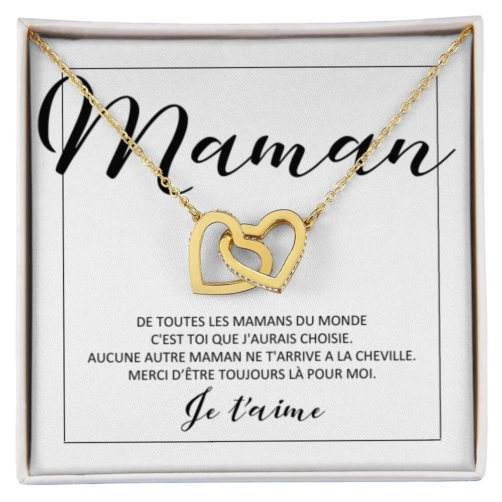 ONEMOM • Collier Déclaration Maman Double Cœur