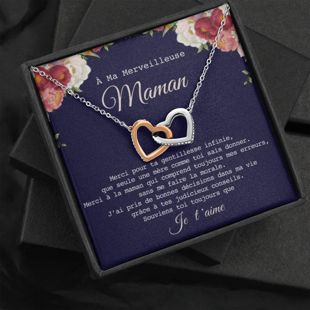 ONEMOM • Collier Déclaration Maman Double Cœur