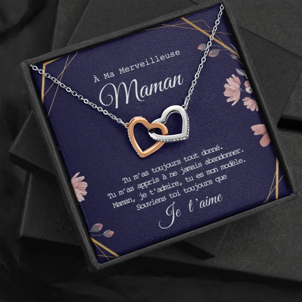 ONEMOM • Collier Déclaration Maman Double Cœur