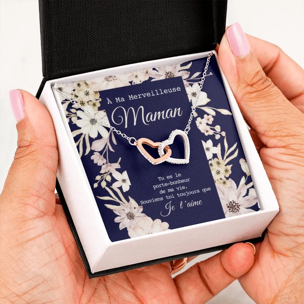 ONEMOM • Collier Déclaration Maman Double Cœur