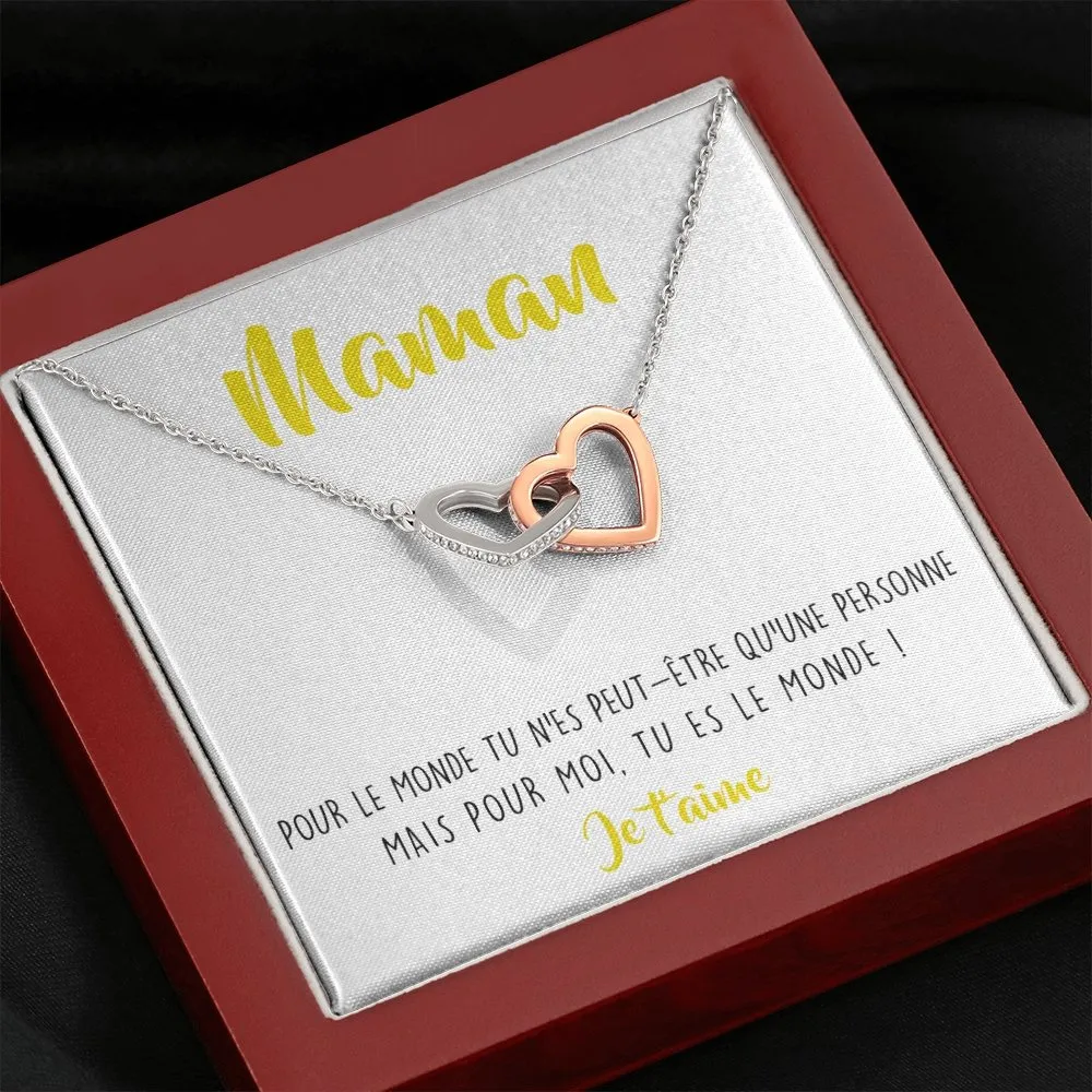 ONEMOM • Collier Déclaration Maman Double Cœur