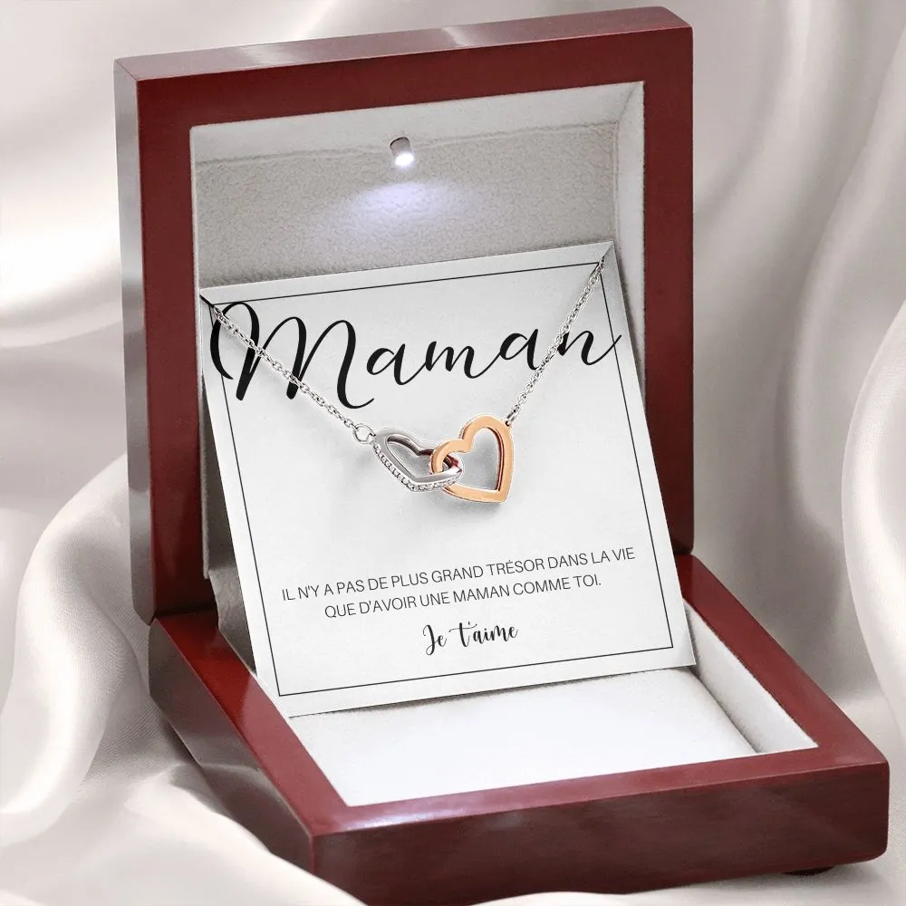 ONEMOM • Collier Déclaration Maman Double Cœur