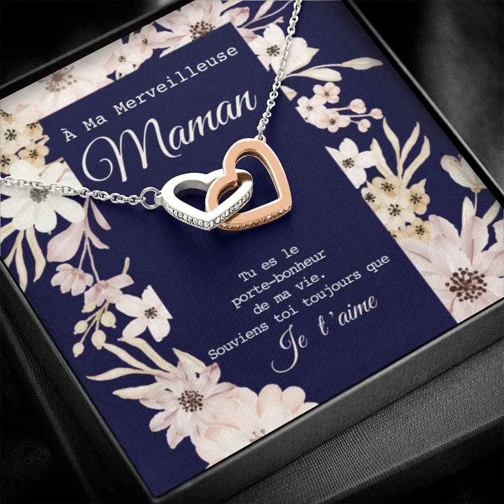 ONEMOM • Collier Déclaration Maman Double Cœur