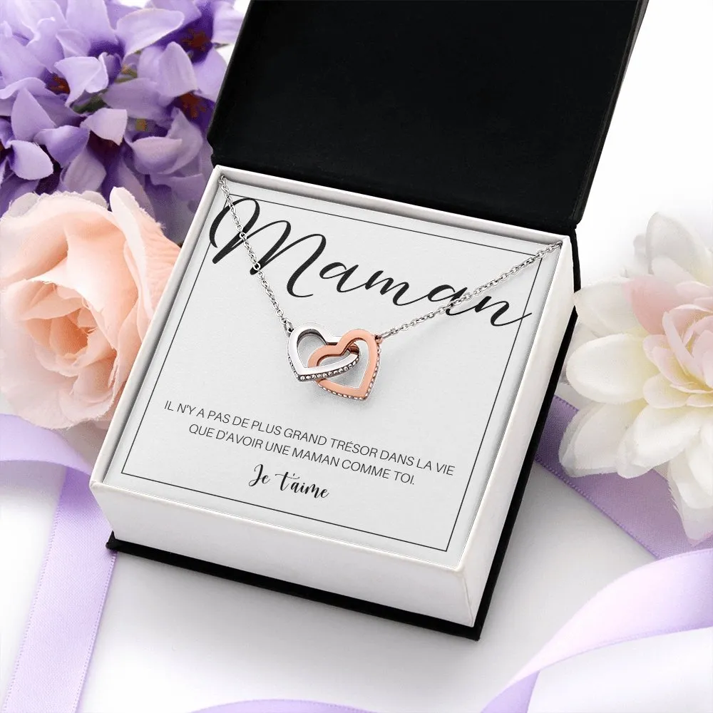 ONEMOM • Collier Déclaration Maman Double Cœur