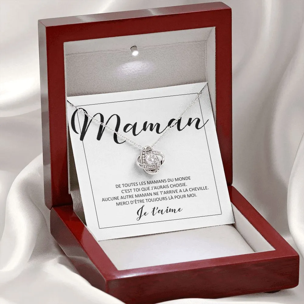 ONEMOM • Collier Déclaration Maman Noeud d'Amour