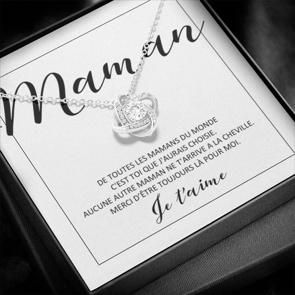ONEMOM • Collier Déclaration Maman Noeud d'Amour