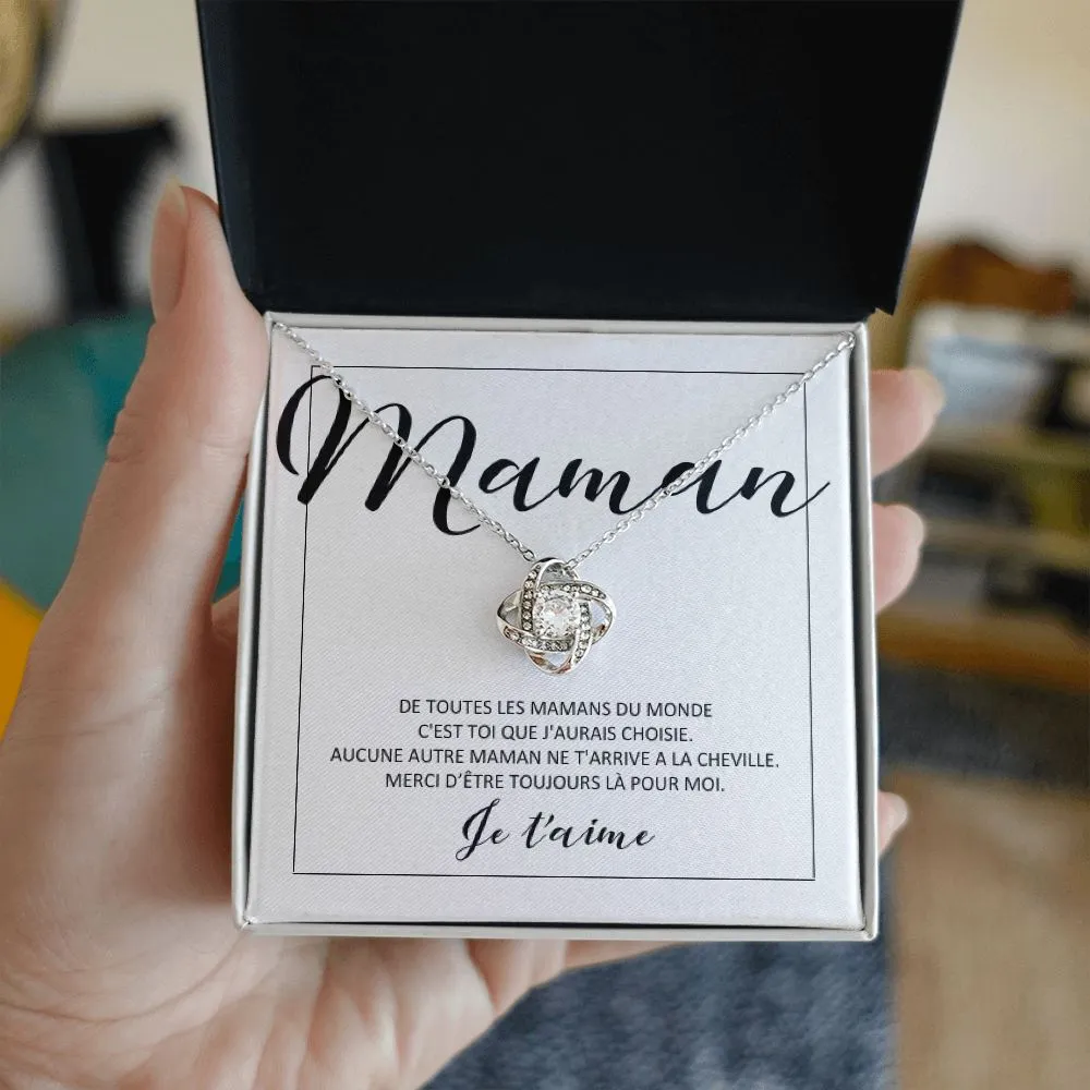 ONEMOM • Collier Déclaration Maman Noeud d'Amour