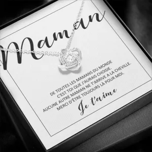 ONEMOM • Collier Déclaration Maman Noeud d'Amour