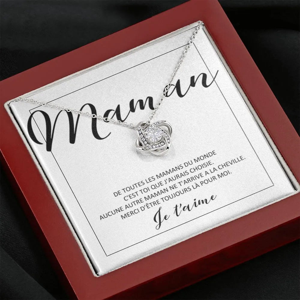 ONEMOM • Collier Déclaration Maman Noeud d'Amour