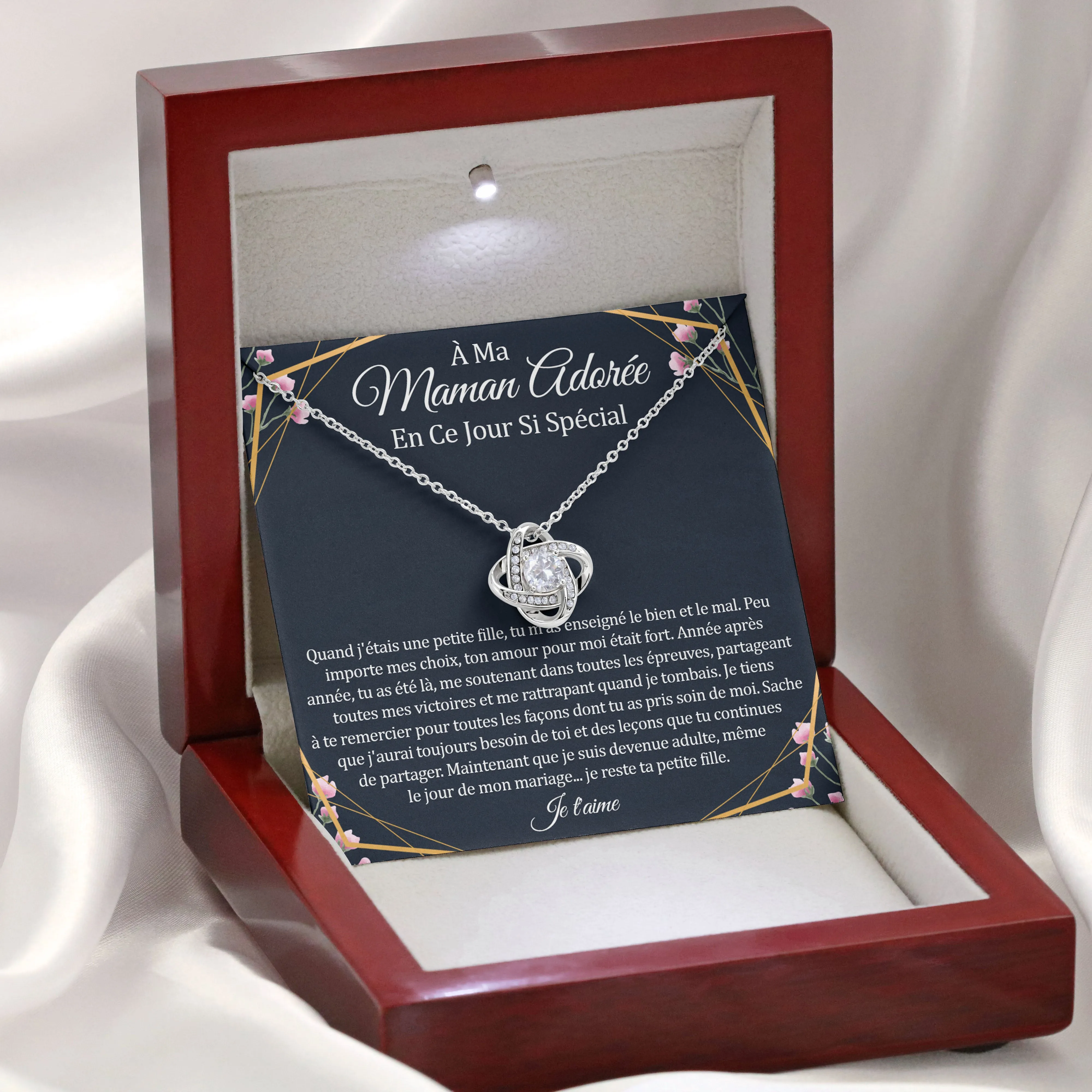 ONEMOM • Collier Déclaration Maman Noeud d'Amour