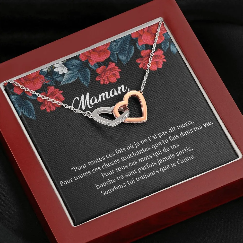 ONEMOM • Collier Maman • Meilleure maman du monde Double Cœur