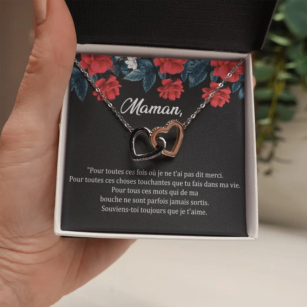 ONEMOM • Collier Maman • Meilleure maman du monde Double Cœur