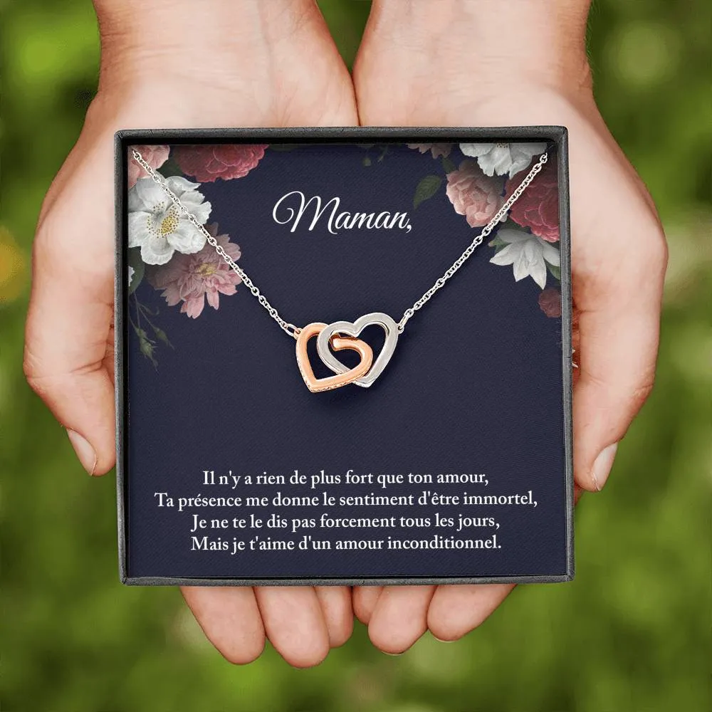 ONEMOM • Collier Maman • Meilleure maman du monde Double Cœur