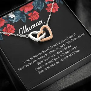 ONEMOM • Collier Maman • Meilleure maman du monde Double Cœur