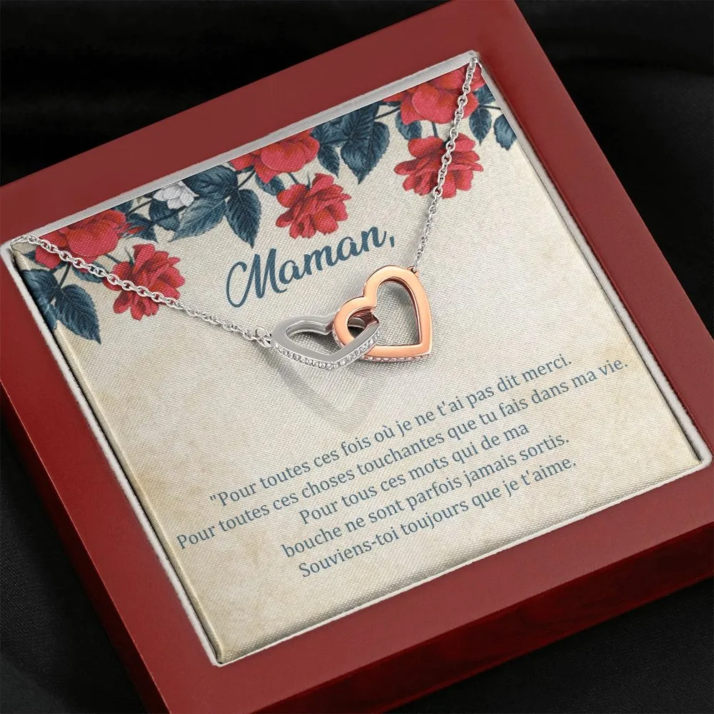 ONEMOM • Collier Maman • Meilleure maman du monde Double Cœur