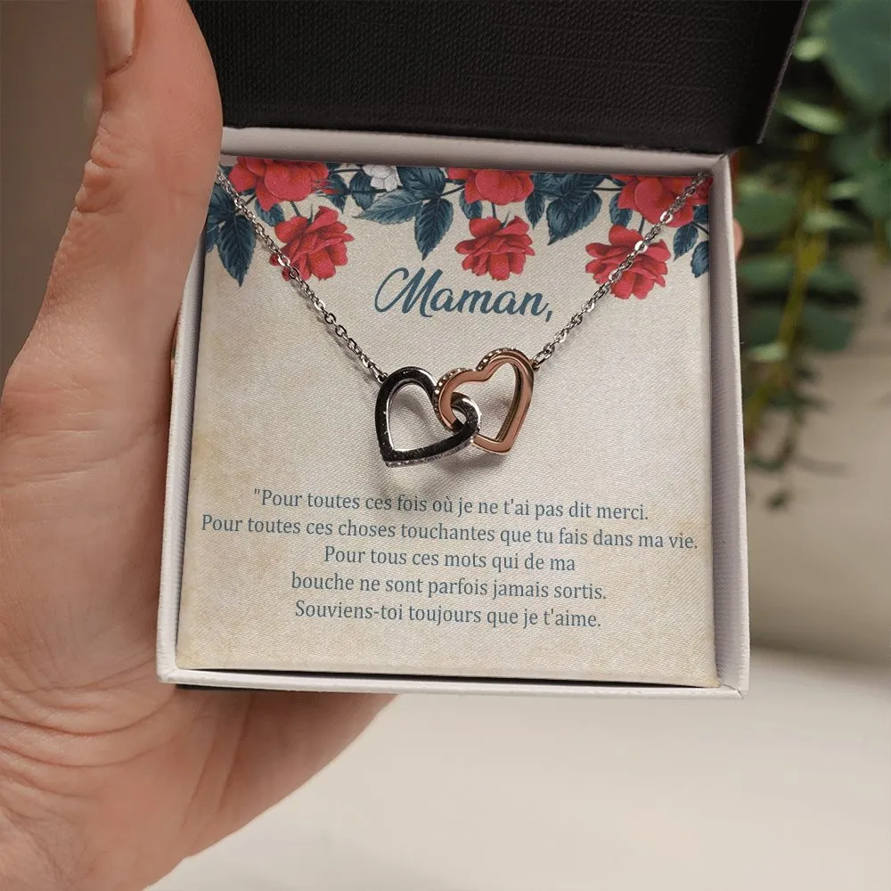 ONEMOM • Collier Maman • Meilleure maman du monde Double Cœur
