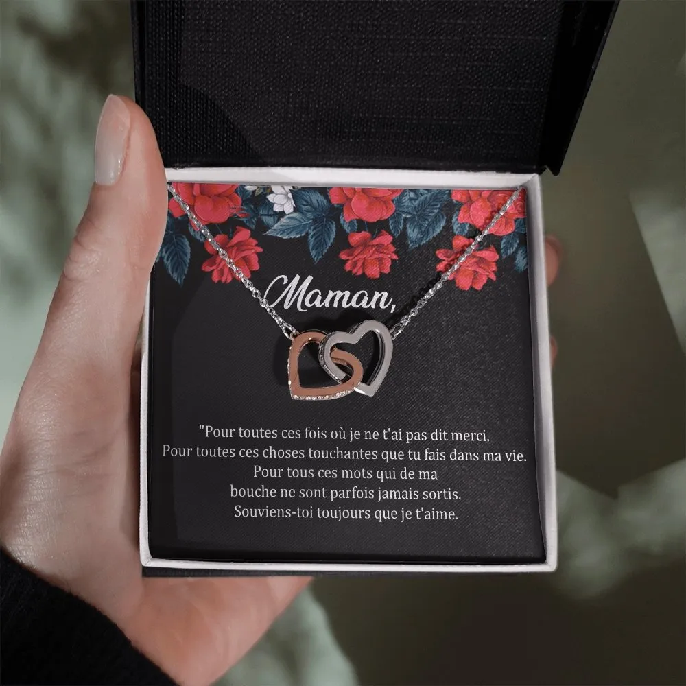 ONEMOM • Collier Maman • Meilleure maman du monde Double Cœur