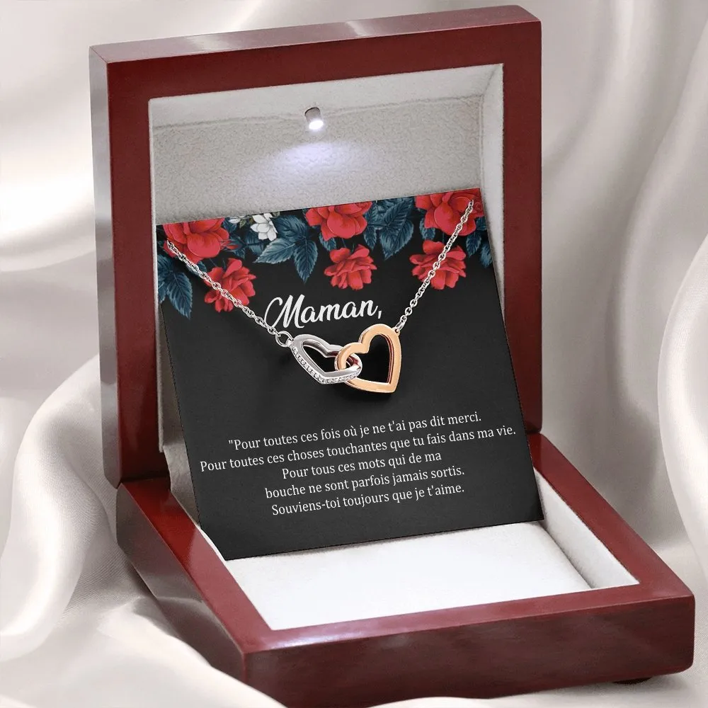 ONEMOM • Collier Maman • Meilleure maman du monde Double Cœur