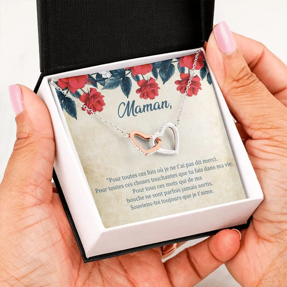 ONEMOM • Collier Maman • Meilleure maman du monde Double Cœur