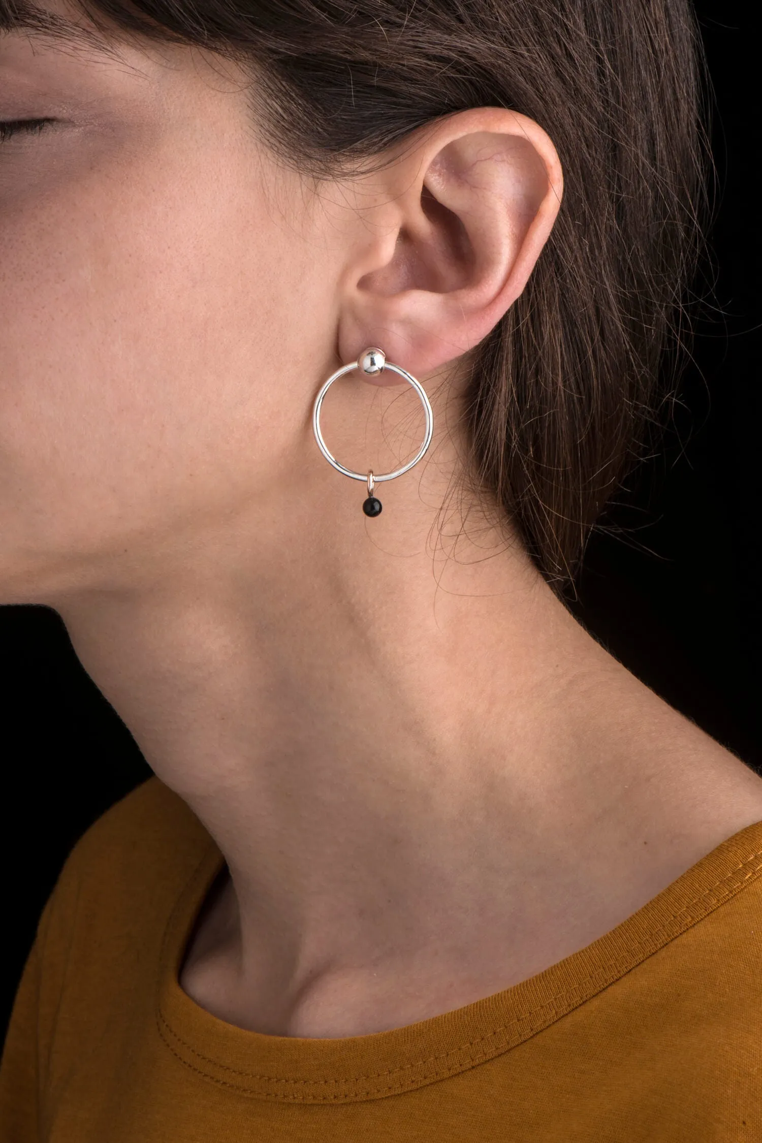 Onyx Mini Sinker Earring