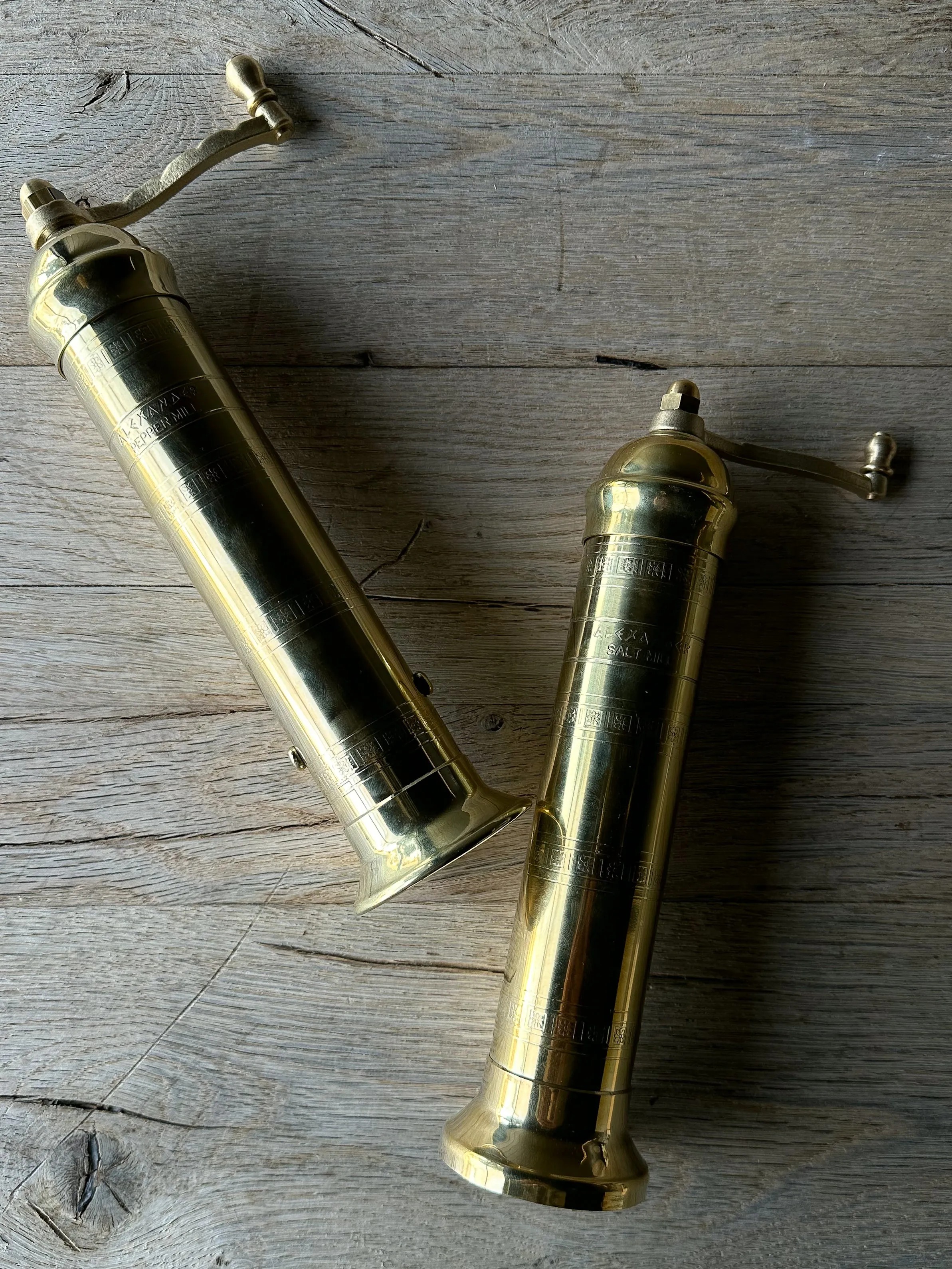 OPEN BOX The Original European Brass Salt and Pepper Mill