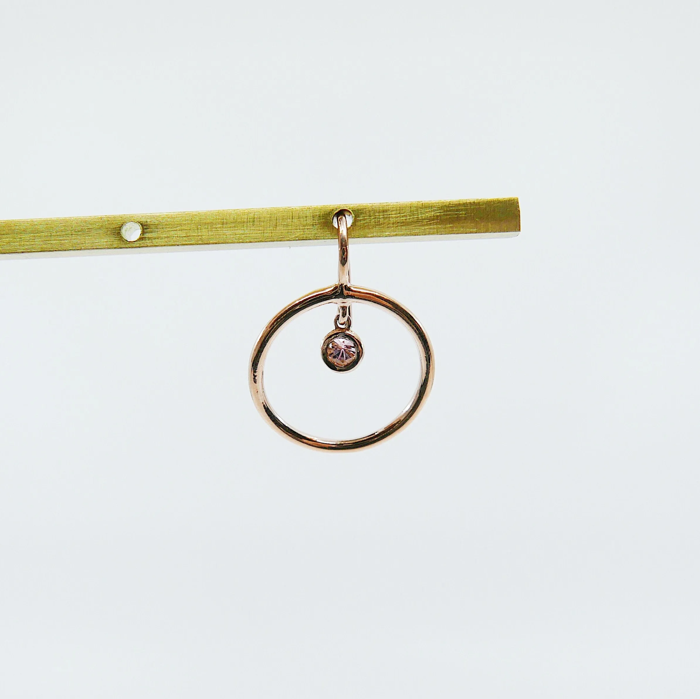 Open Hoop Pink Tourmaline Earring