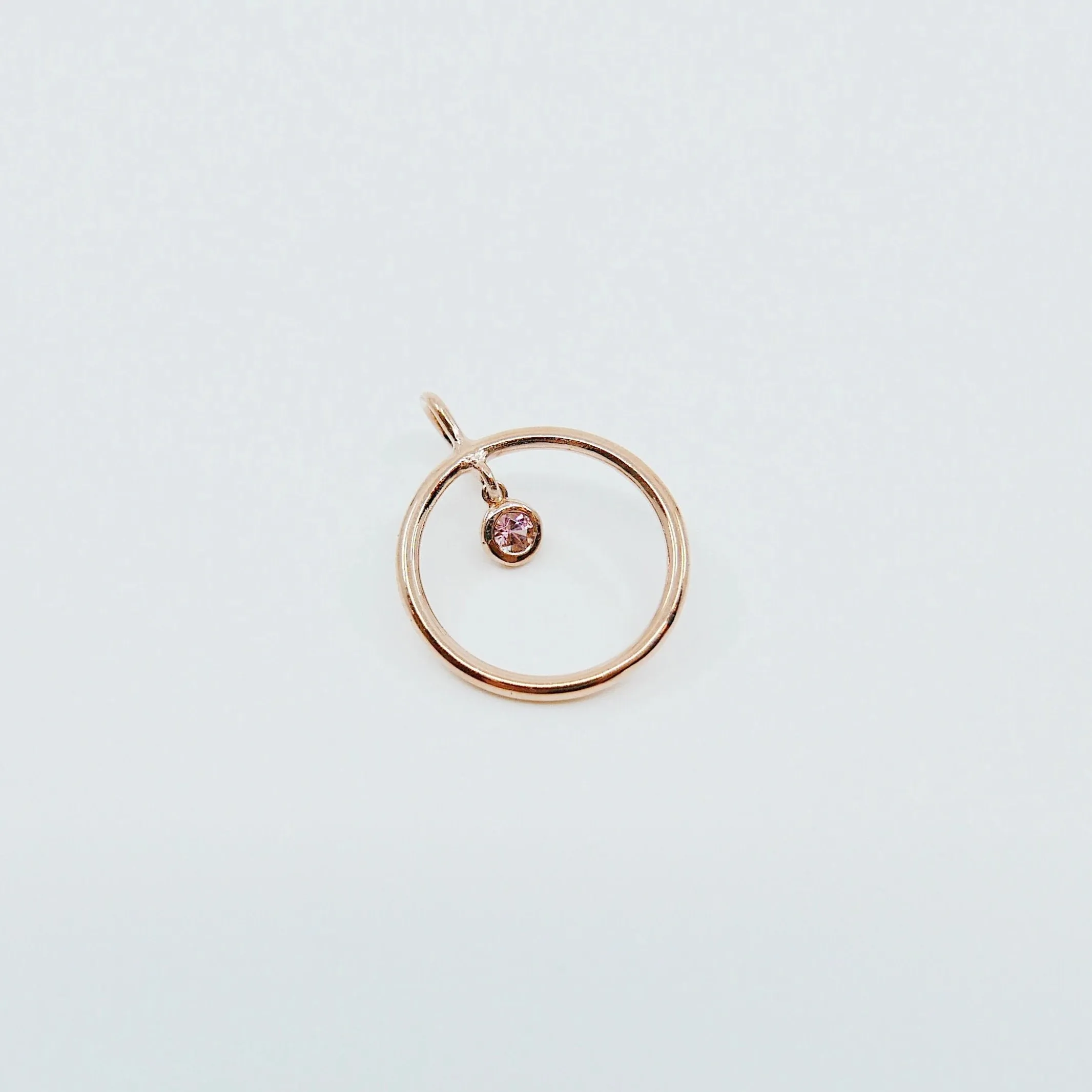 Open Hoop Pink Tourmaline Earring