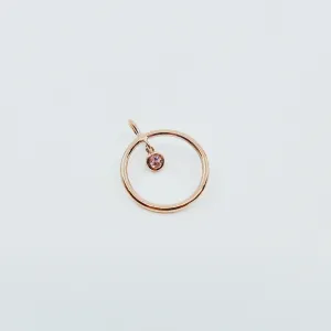Open Hoop Pink Tourmaline Earring
