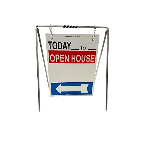 Open House Sign Metal A-Frame Kit - 5 Pack - Today - Swinger - Red/White/Blue