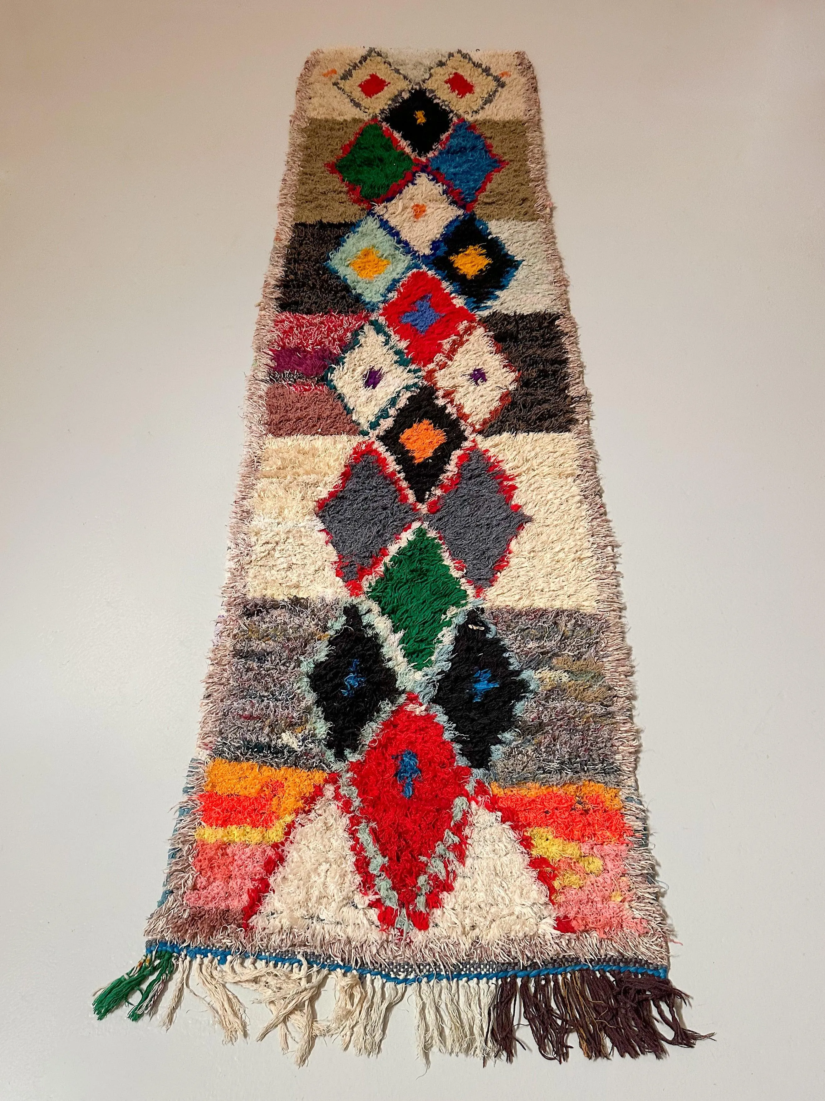 Oued Zem Colorful Boucherouite Runner