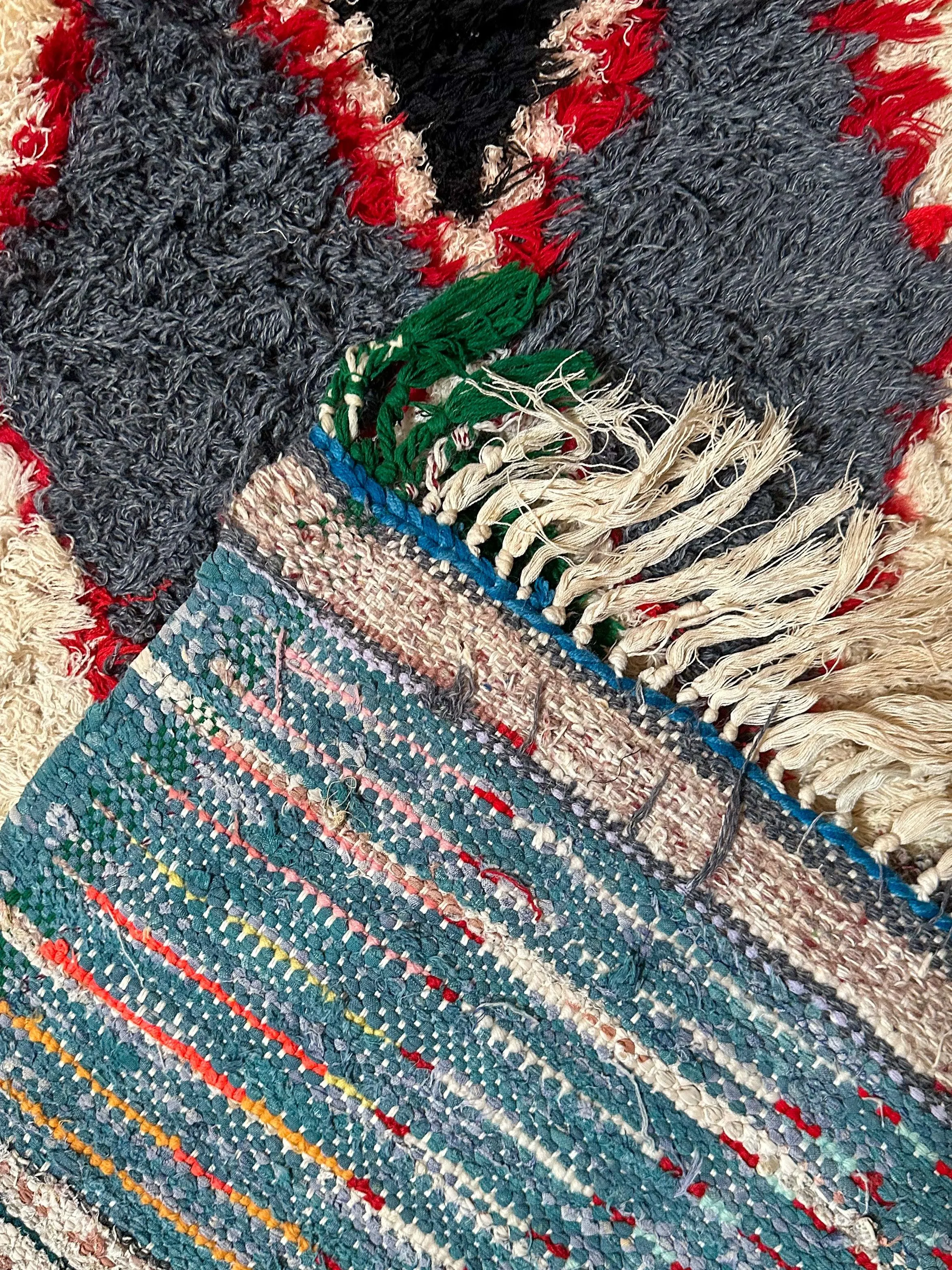 Oued Zem Colorful Boucherouite Runner
