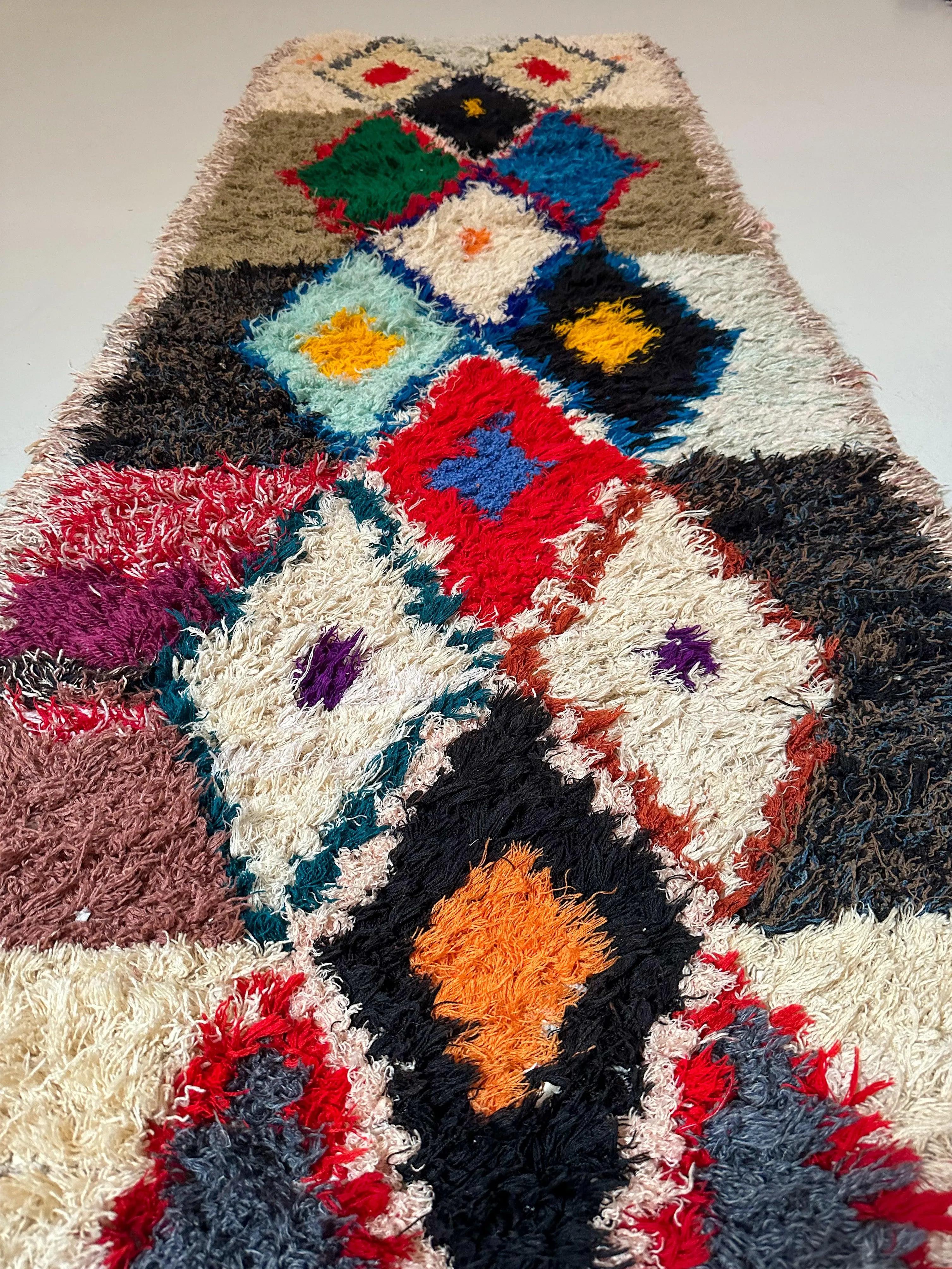 Oued Zem Colorful Boucherouite Runner