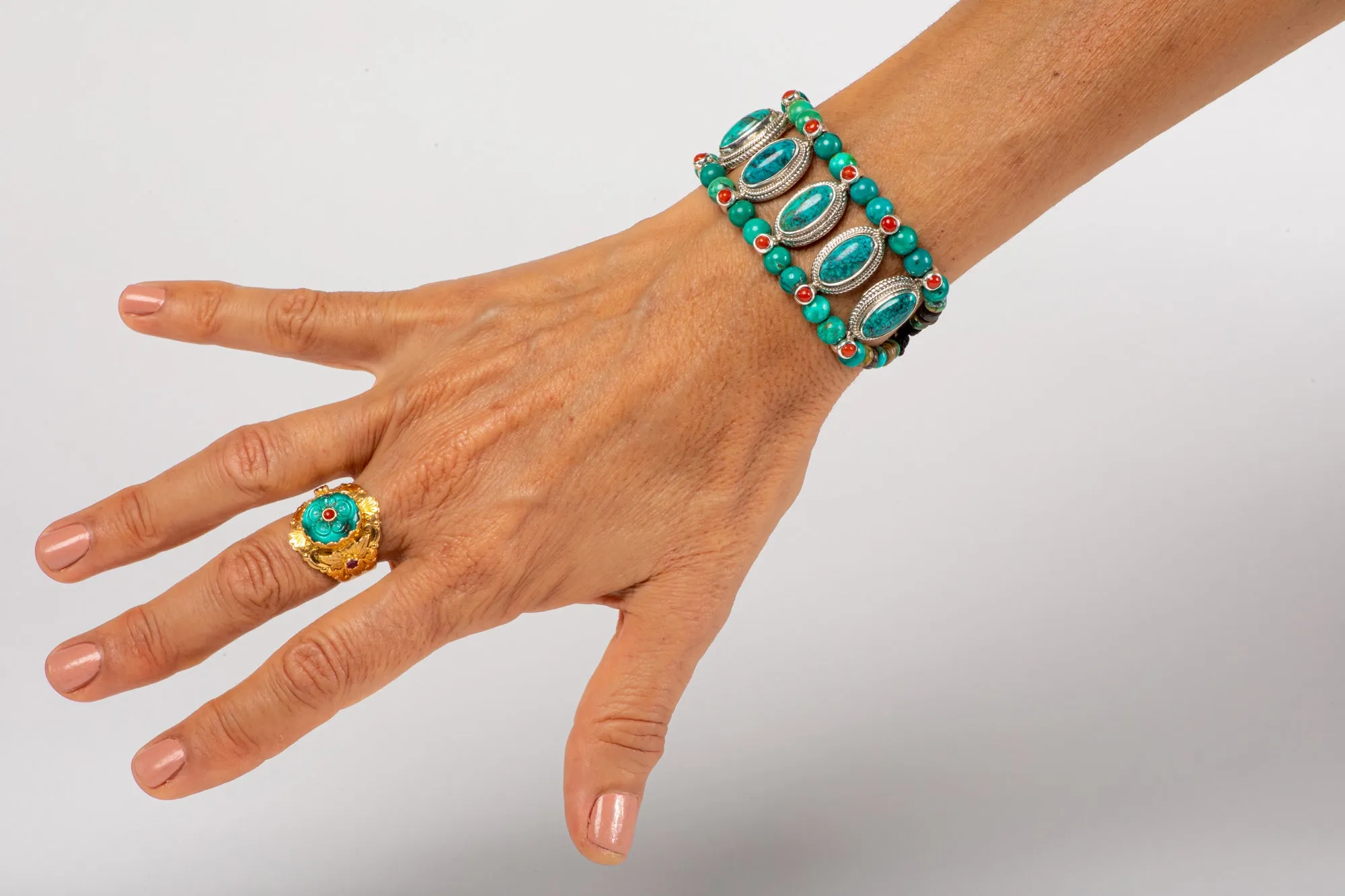 Oval Turquoise Setting Bracelet  with Turquoise
