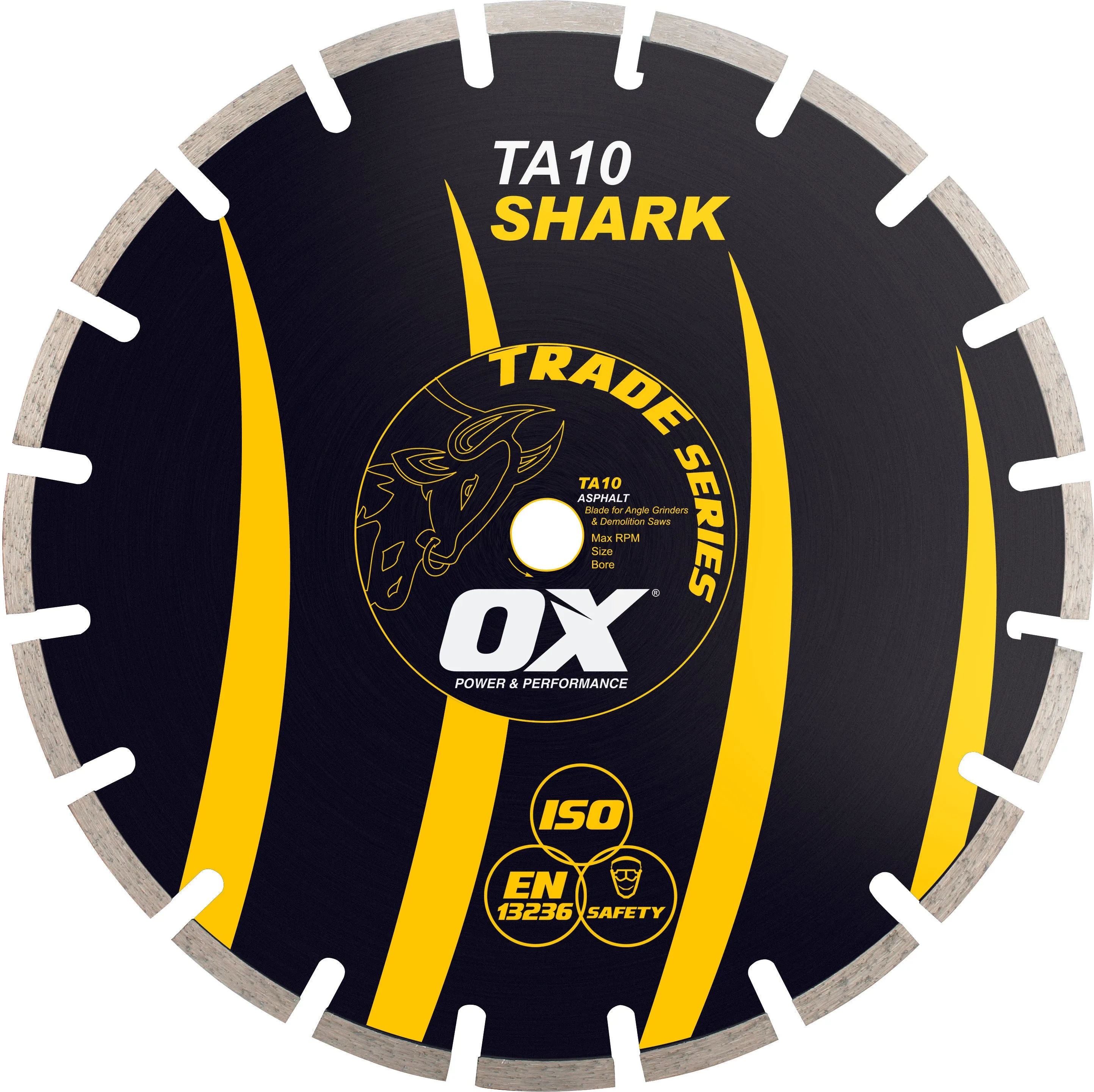 OX 12" Segmented Asphalt Diamond Blade | 1-20mm Bore