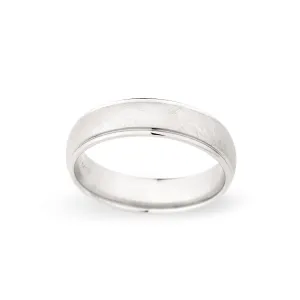 Palladium 6mm Brushed Polished Edged Band