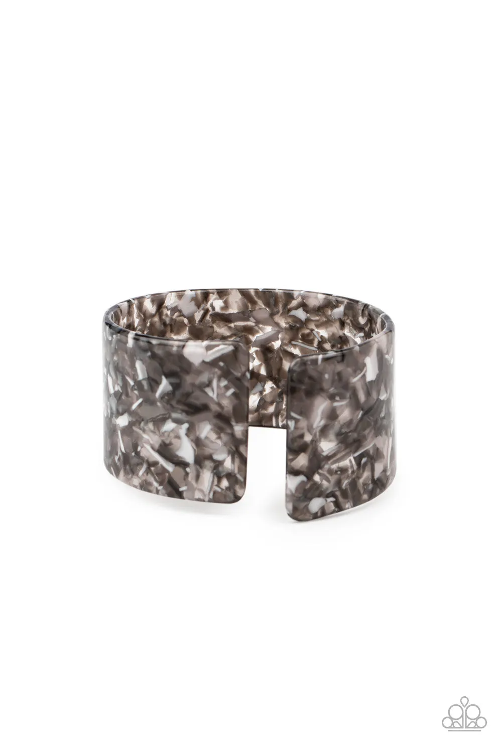 Paparazzi Haute Hustle - Silver Acrylic Cuff Bracelet