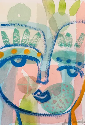 Paper Moon Face - 12 x 9