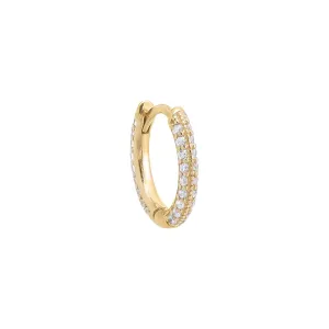 Pavé Rounded Huggie Earring 14K