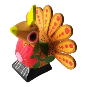 Peacock Alebrije  Wood Carving Oaxacan Folk Art